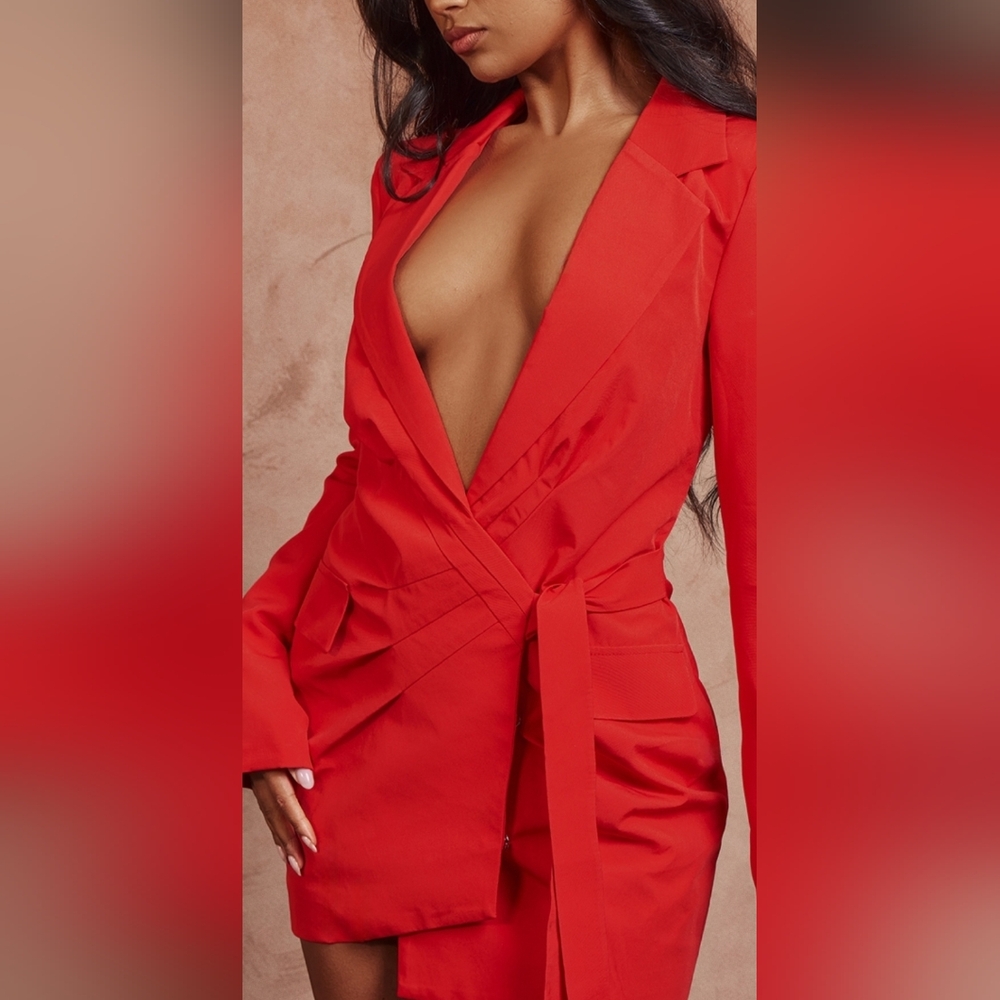 ***NWT Plunge Blazer Tie Dress***